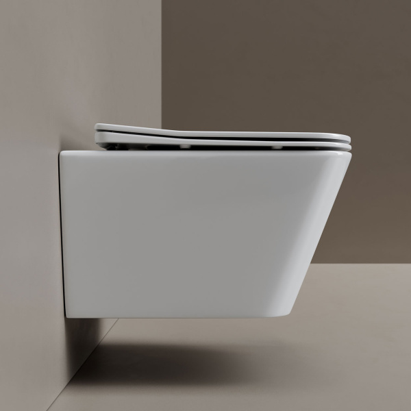 Унитаз подвесной Ceramicanova Miro сиденье микролифт CN11003T (детальная фотография), без бачка, со скрытым бачком