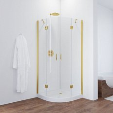Душевой уголок Vegas-Glass AFS 120x120 см профиль золото стекло прозрачное