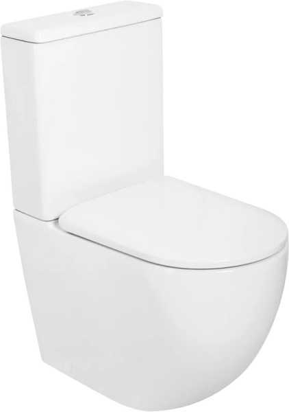 Унитаз компакт Cezares Stylus безободковый CZR-152-CPR/CZR-GN-SC (детальная фотография)