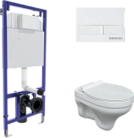 Унитаз с инсталляцией BERGES кнопка белая