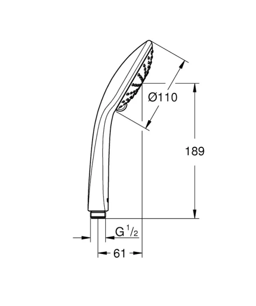 Душевая лейка Grohe Euphoria 27238000 (детальная фотография), современные, hi-tech