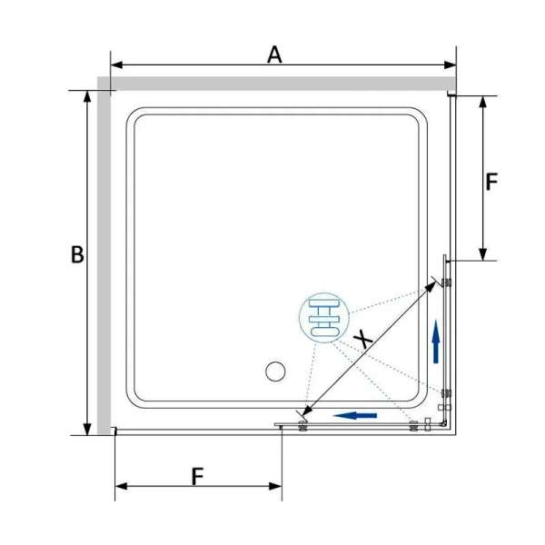 Душевой уголок RGW Stilvoll SV-31G 100x100 см профиль золото Brush, стекло прозрачное 32323100-16 (детальная фотография), квадратные