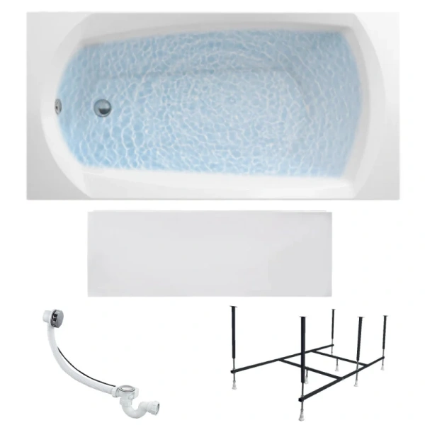 Ванна акриловая 1MarKa Elegance 01эл1470кп, 140 x 70 см, цвет белый (детальная фотография), прямоугольные