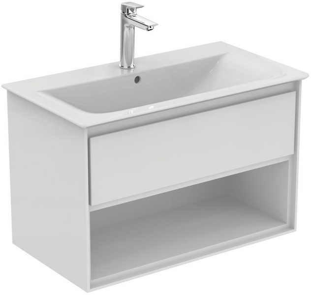 Тумба под раковину подвесная Ideal Standard Connect Air 80 см белая, 1 ящик E0827B2 (детальная фотография), современная, hi-tech