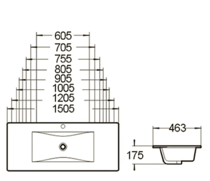 Раковина SantiLine 80 см белая SL-2102 (80) (детальная фотография), современные, hi-tech