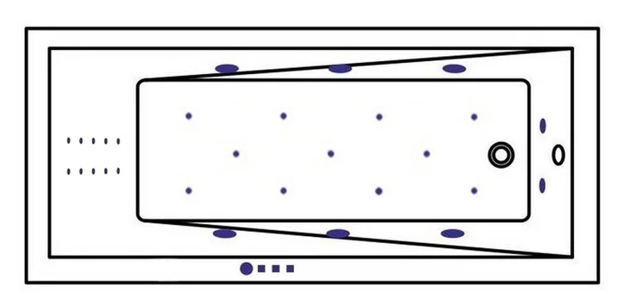 Ванна гидромассажная Whitecross Wave Slim 170 x 75 см, ULTRA NANO, золото, белый, 0111.170075.100.ULTRANANO.GL (детальная фотография), современныe, hi-tech