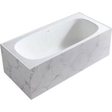 Ванна из искусственного камня Abber Blitz 180x85 см белый мрамор