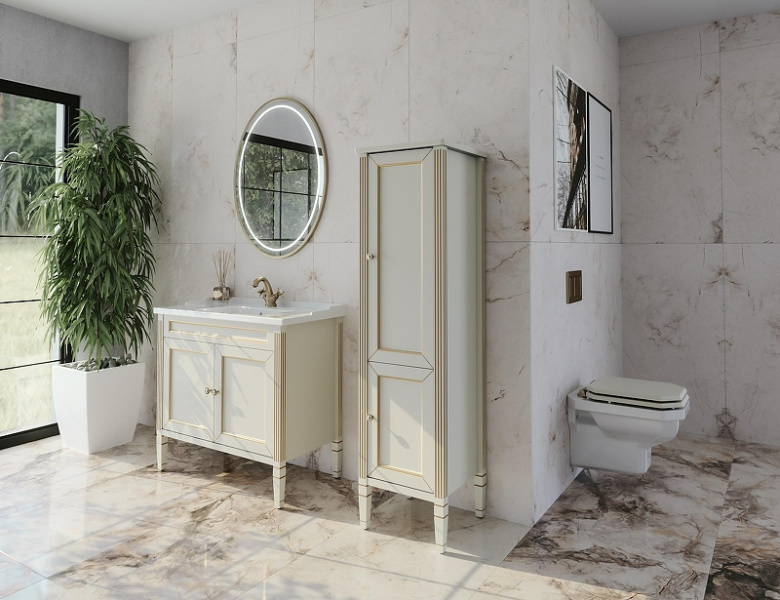 Тумба под раковину напольная Caprigo Albion Promo 90 см бежевая 33319-В002 (детальная фотография), в наличии