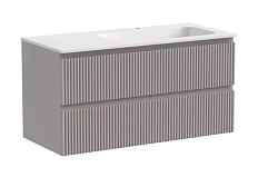 Тумба под раковину подвесная Sancos Snob R 100 см правая, doha soft