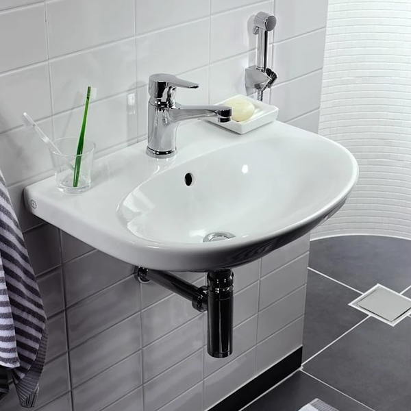 Раковина подвесная на пьедестал Gustavsberg Nautic 55569901 56х43х17.5 см  (детальная фотография), современные, hi-tech