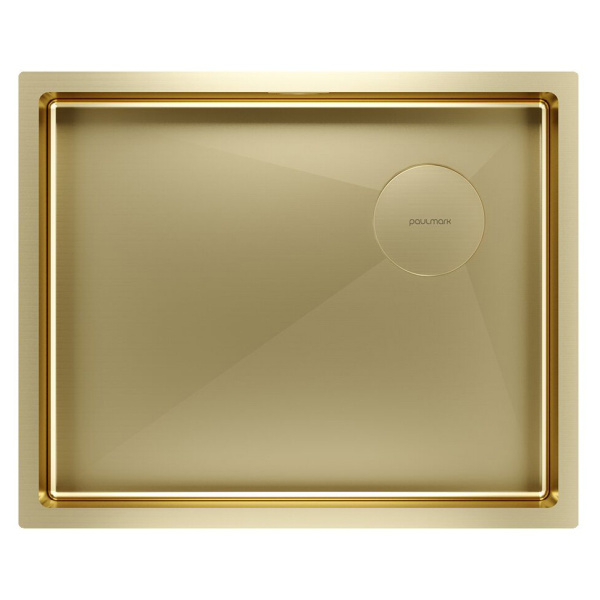 Мойка для кухни Paulmark Next-Skew 54 см брашированное золото PM885444-BG (детальная фотография)