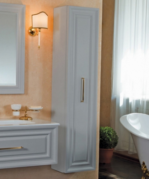 Пенал для ванной, цвет серый шелк матовый, фурнитура золото, La Beaute Cornelia CCO.REV.GRO.OR (детальная фотография)