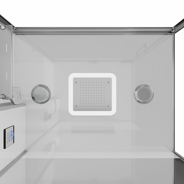 Душевая кабина Black&White Galaxy 115x90 см c паром 889800 (детальная фотография), пристенные, без гидромассажа, c тропическим душем, с вентиляцией, с крышей, с радио