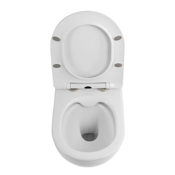 Унитаз подвесной BelBagno Uno с сиденьем микролифт BB7006CHR/SC (детальная фотография), недорогие, безободковые, сиденье с микролифтом , с антивсплеском