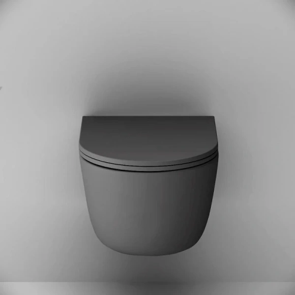 Унитаз подвесной Damixa Sirius черный матовый DX86C1700MBSC (детальная фотография), фарфор, керамика