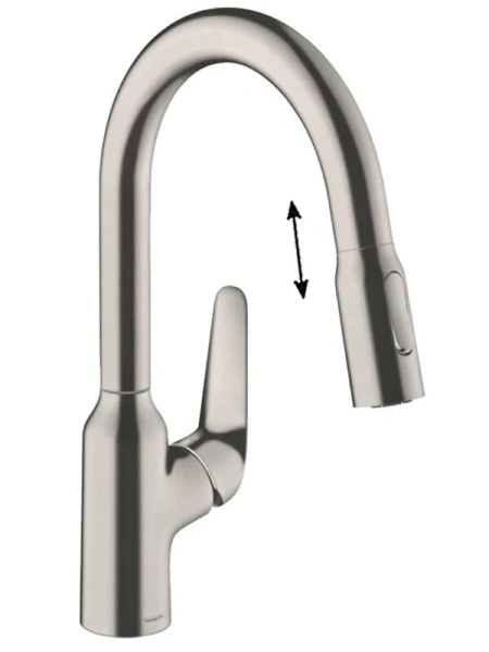Смеситель для кухни Hansgrohe Focus M42 сталь 71801800 (детальная фотография)
