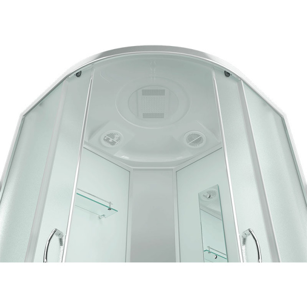 Душевая кабина Erlit Comfort ER3510P-C 100х100 см угловая (детальная фотография), стеклянные, матовые, тонированные