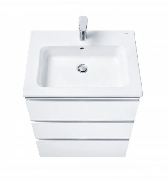 Тумба с раковиной Roca The Gap 857552806 60 см 3 выдвижных ящика (детальная фотография), современная, hi-tech