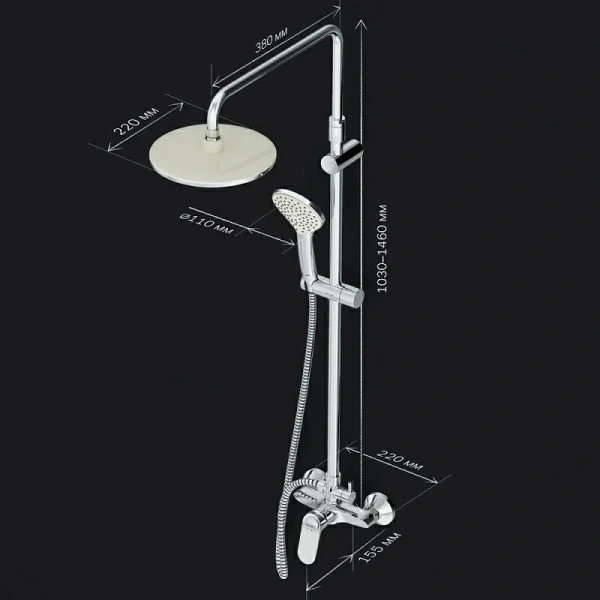 Душевая стойка Am.Pm Sunny с переключателем F0785C800 (детальная фотография), хром