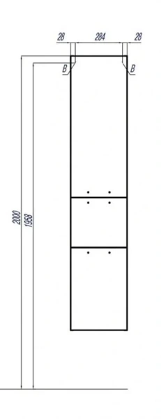 Шкаф-пенал подвесной Акватон Инди 34 см с бельевой корзиной 1A188603ND010 (детальная фотография), нет в наличии