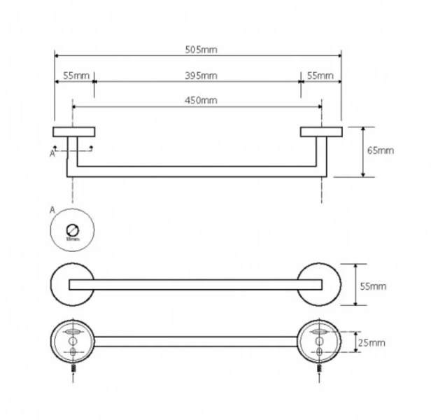 Полотенцедержатель Bemeta Neo матовый хром 104204125 (детальная фотография), современные, hi-tech
