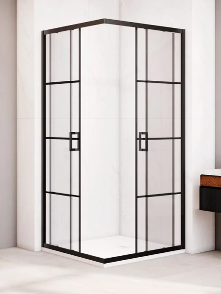 Душевой уголок RGW Passage PA-34B 90x90 см с черным принтом 06083499-84 (детальная фотография), современные, hi-tech