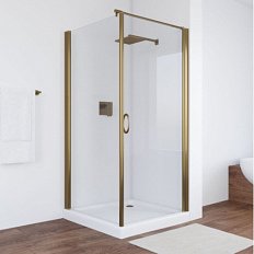 Душевой уголок профиль бронза стекло прозрачное Vegas-glass