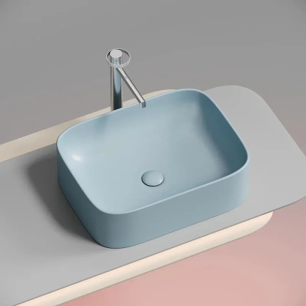 Раковина Ceramica Nova Element 50 см голубая CN6052ML (детальная фотография), накладные (на столешницу)