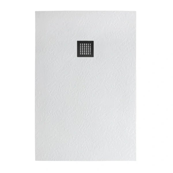 Душевой поддон BelBagno Uno 120х90 см белый, накладка черная матовая TRAY-MR-UNO-AH-120/90-35-W-NO (детальная фотография), из искусственного камня