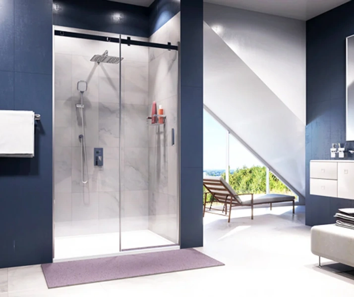 Душевая дверь WasserKRAFT Alme 130 см профиль хром 15R30 (детальная фотография), 130 см