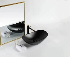 Раковина BelBagno 60 см накладная, черная матовая