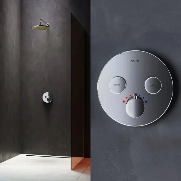 Смеситель для душа AM.PM Inspire V2.0 для 2 потребителей, с термостатом F50A85700 (детальная фотография), с термостатом