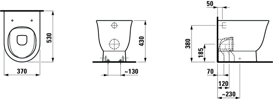 Унитаз напольный Laufen The New Classic белый 8.2385.1.000.000.1 (детальная фотография), приставные, встраиваемые