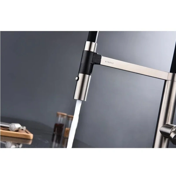 Смеситель для кухни Paulmark Leader никель Le214101-NI (детальная фотография), однорычажные, двухрычажные