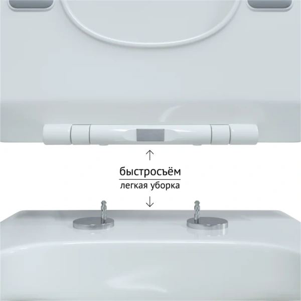 Унитаз подвесной BERGES Floe сиденье быстросъемное 082121 (детальная фотография), прямоугольной формы