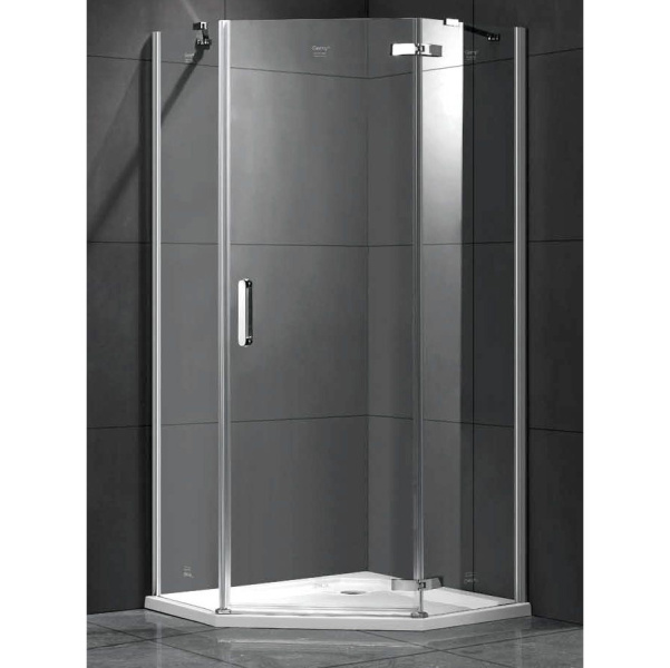 Душевой уголок Gemy Fall Tea 100х100 см профиль хром S29105 (детальная фотография), многоугольные