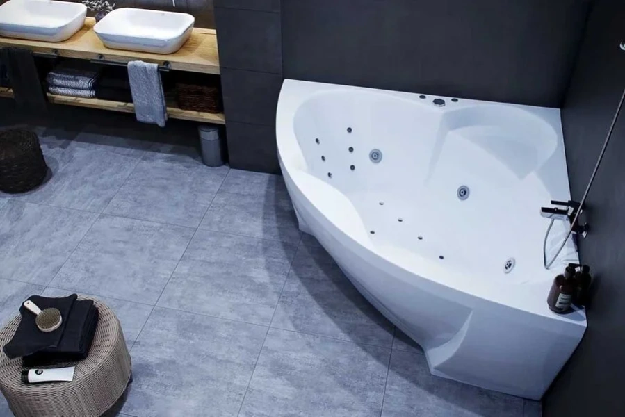 Ванна акриловая Акватек Поларис-1 140.5x140.5 см с каркасом POL1-0000030 (детальная фотография), современныe, hi-tech