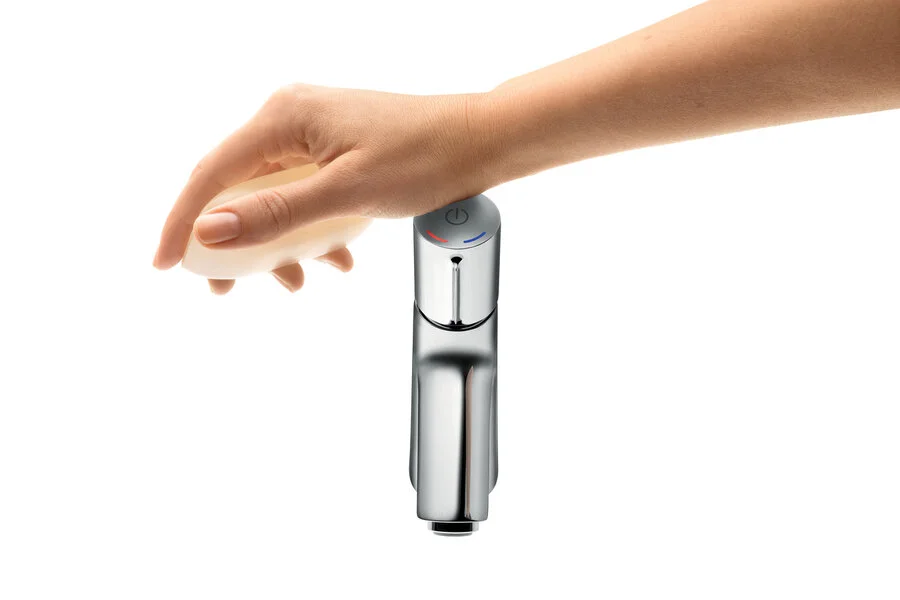 Смеситель для раковины Hansgrohe Talis Select S без сливного набора 72041000 (детальная фотография), однорычажные, двухрычажные