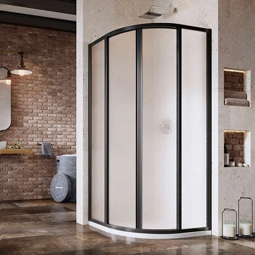 Душевой уголок Ravak Supernova 90x90 см профиль черный, стекло матовое - фото 4