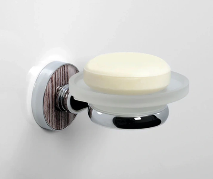 Мыльница WasserKRAFT Regen хром/дерево K-6929 (детальная фотография), комбинированные