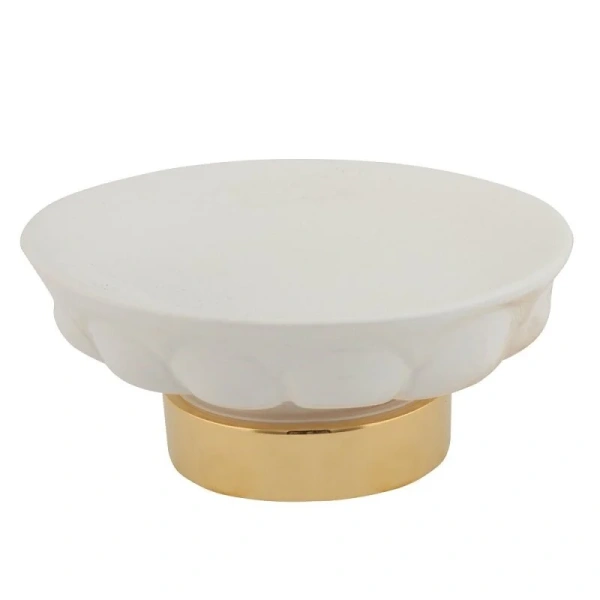 Мыльница Migliore Olivia белая керамика, золото 17447 (детальная фотография)