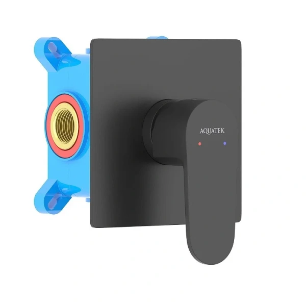 Смеситель для душа Акватек Оберон черный AQ1266MB (детальная фотография)