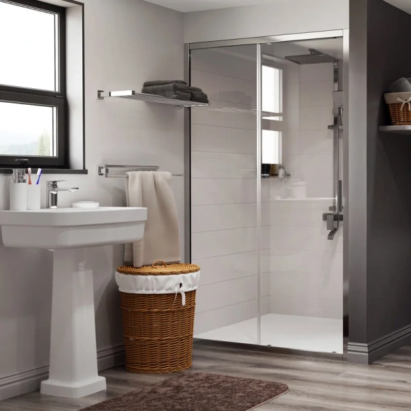 Душевая дверь WasserKRAFT Main 130 см профиль хром 41S30 (детальная фотография), 130 см