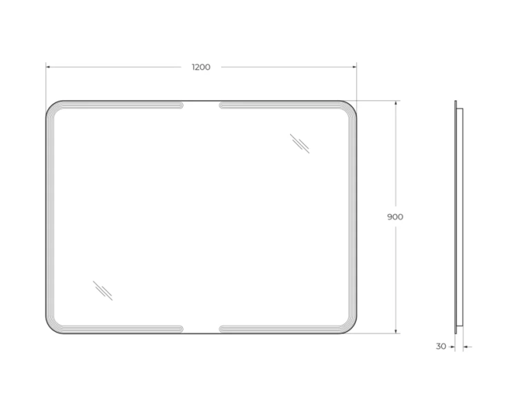 Зеркало с подсветкой Cezares 120 см прямоугольное 54353 (детальная фотография), нет в наличии