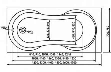 Ванна акриловая Relisan Lada 140 х 70 см Гл000000982 (детальная фотография), прямоугольные