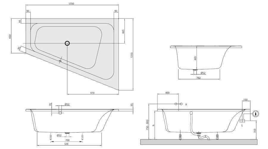 Схема (детальная фотография), без гидромассажа, большие