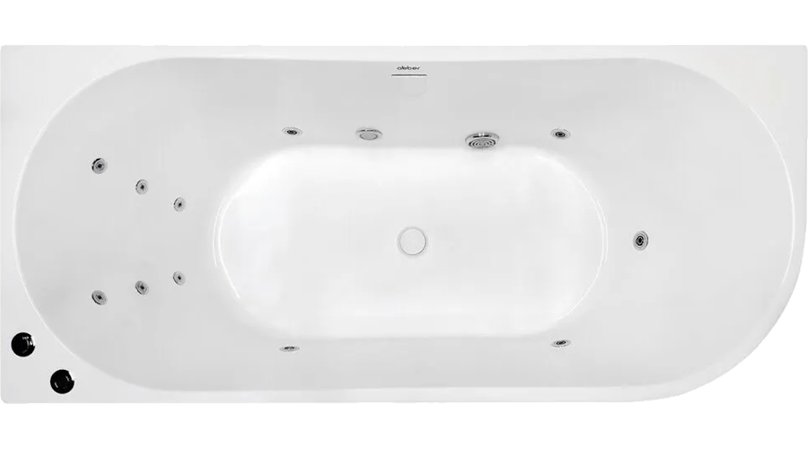 Ванна акриловая Abber 170x75 см с гидромассажем AB9315 E L (детальная фотография), акриловые