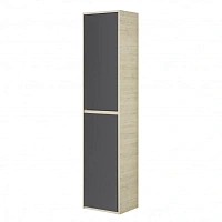 Шкаф-пенал подвесной Акватон Лофт Урбан 37 см серый графит/дуб орегон