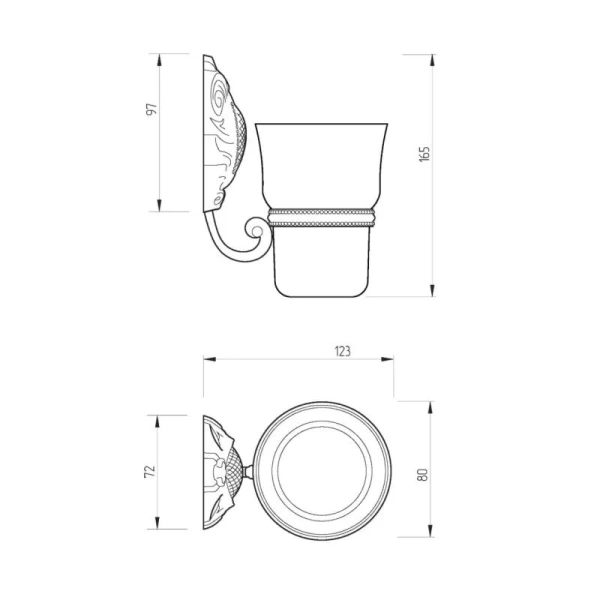 Стакан для ванной Migliore Cleopatra бронза 16621 (детальная фотография), классические, ретро, декорированные