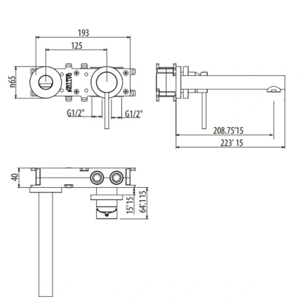 Смеситель для раковины Gattoni Circle One хром 9035/90C0 (детальная фотография), для раковины